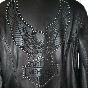 HARLEY DAVIDSON STUDDED EAGLE RIDING JACKET SMALL